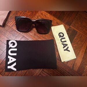 Quay Australia Black Oversized Square Sunglasses